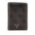 Guess Men Black Leather Monogram Mito Card Holder with Flap Closure
