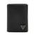 Guess Men Black Leather Solid Mito Tri-Fold Wallet with Velcro Closure