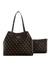 Brown Logo Printed Vikky Tote Bag With Pouch