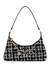 Guess Black Multi Tweed Check Everlee Top Zip Shoulder Bag