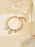 Guess Women G Crystal Gold Pleated Steel Bracelet