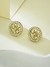 Guess Women Studs Party Gold Pleated Steel Studs Earrings