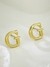 Guess Women Studs Party Gold Pleated Steel Studs Earrings