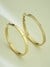 Guess Women Color My Day Gold Pleated Steel Hoop Earrings