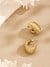 Guess Women Berbera Gold Pleated Steel Half Hoop Earrings