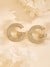 Guess Women G Crystal Gold Pleated Steel Studs Earrings