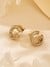Guess Women G Crystal Gold Pleated Steel Studs Earrings