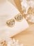 Guess Women L.O.V.E. Gold Pleated Steel Studs Earrings