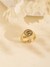 Guess Women G Crystal Gold Pleated Steel Ring