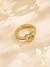 Guess Women L.O.V.E. Gold Pleated Steel Ring
