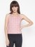 Pink Printed Round Sleeveless Top