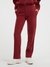 Women Beet Juice Red Solid Aleta Straight Faux Suede Pants