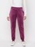 Recy Poly Velvet Mauve Solid High Rise Regular Fit Couture Jogger Pants