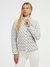 White Printed High Neck Full Sleeves Diann Puffer Jacket