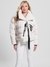 White Solid High Neck Puffer Jacket