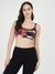 Pink And Black Macro Printed Scoop Neck Sleeveless Corine Active Bra