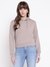 Guess Women Peony Weathered Grey Jacquard Hooded Neck Regular Fit Sweatshirt