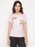 Pink Printed Round Neck Zoey Artisan Jersey T-Shirt