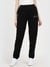 Women Black Solid High-Rise Ankle Length Joggers Style Trackpant
