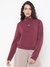 Olympe Grape Violet Solid High Neck Regular Fit Sweatshirt