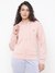 Olympe Full Zip Midweight Scuba Rose Bliss Solid Hooded Neck Regular Fit Sweatshirt