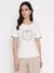 White Embroidered Crew Neck T-shirt