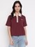 Maroon Solid Polo T-shirt
