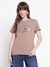 Guess Women Martina Praline Typography Round Neck Regular Fit T-Shirt