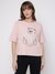 Guess Women's Pink Embellished Crew Neck Short Sleeves T-Shirt