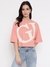 Pink Printed Crew Neck T-shirt