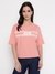 Pink Striped Crew Neck T-shirt