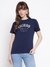 Guess Women Beatriz Mid Organic Stretch Total Lunar Eclipse Embroidered Round Neck Regular Fit T-Shirt