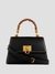 Black Solid Stephi Bamboo Satchel Bag