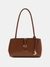 Cognac Solid Zipper Carrie Girlfriend Shoulder Bag