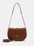 Cognac Solid Magnet Carrie Flap Shoulder Bag