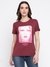 Wine Printed Crew Neck Short Sleeve T-Shirt