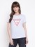 Guess Women Mid Organic Stream Airway Blue Brand Logo Round Neck Regular Fit T-Shirt