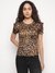 Multicolor Animal Print Round Neck Natasha Top