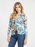 Multi-Color Printed Collar Neck Full Sleeves Top