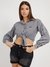 White Checks Spread Collar Savina Top