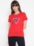 Red Printed Crew Neck Short Sleeve T-Shirt