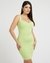 Green Solid Sweetheart Neck Shoulder Straps Bodycon Dress