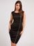 Women Black Solid Round Neck Sleeveless Bodycon Dress