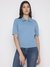 Blue Embroidered Short Sleeve Polo T-Shirt