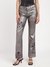 Women Silver Printed Mid-Rise Regular Length Jeans