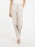 Women Taupe Solid High-Rise Ankle Length Pleated Trouser