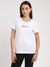 White Solid Round Neck Short Sleeves T-shirt