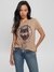 Brown Printed Round Neck Short Sleeves T-Shirt