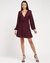 Women's Maroon Polyester Self Design Regular Fit Dress