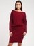 Maroon Solid Boat Neck Dress